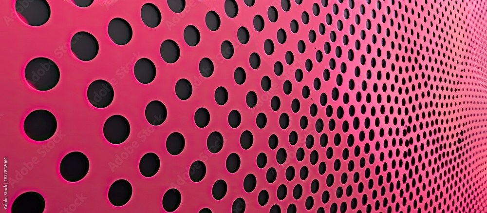 Poster pattern of black dots on a fuchsia pink background. copy space image. place for adding text and desi