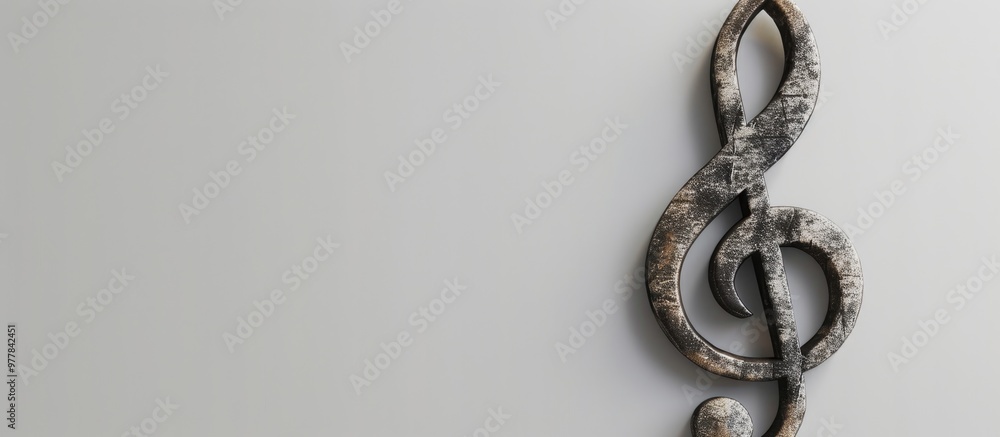 Poster treble clef on a white background. copy space image. place for adding text and design