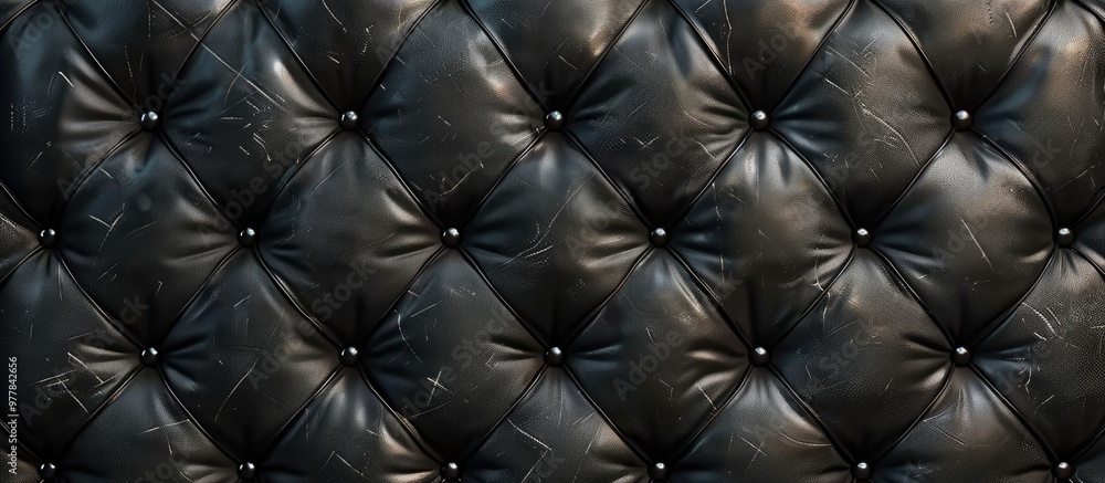Poster black leather as a backdrop. copy space image. place for adding text and design