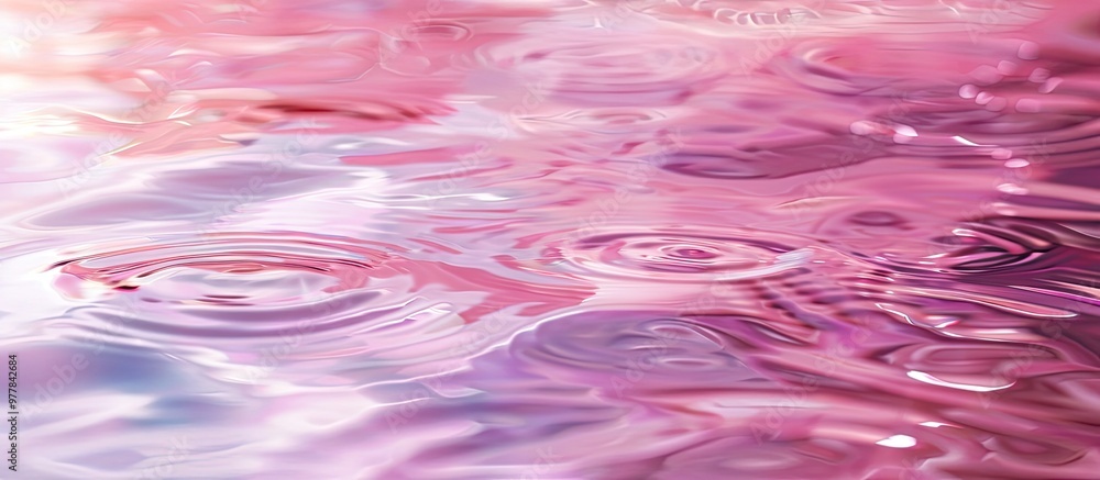 Poster water ripples on a pink background abstract texture of water ripples. copy space image. place for ad