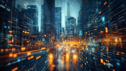 Fototapeta premium abstract business background with buildings and coins. business and finance.
