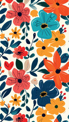 Vibrant floral pattern design