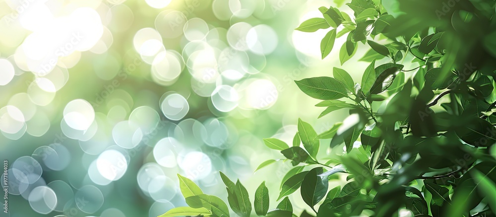 Poster blur and bokeh effect in nature. copy space image. place for adding text and design