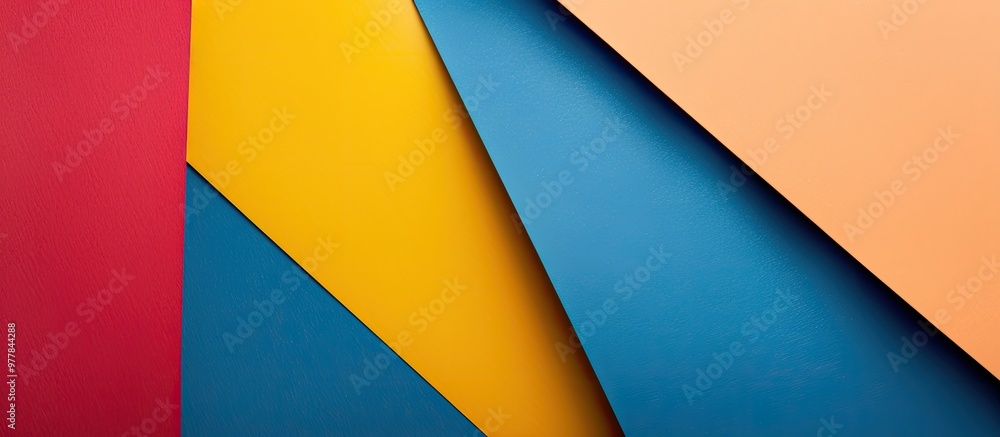 Poster background featuring colored paper abstract texture of colored paper simple geometric shapes and lin