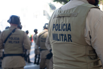 Military police troops are seen parading during the celebration of Brazilian Independence Day in the city of Salvador, Bahia.