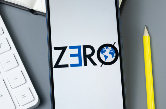 New York, USA - 30 August 2024: ZERO Logo on Phone Screen, Company Icon on Display