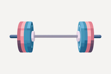 Colorful barbell for weightlifting exercise