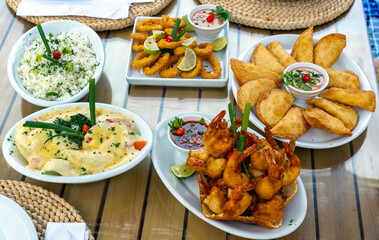 Typical food from the northeast of Brazil, Porto de Galinhas, Ipojuca, Pernambuco, Brazil