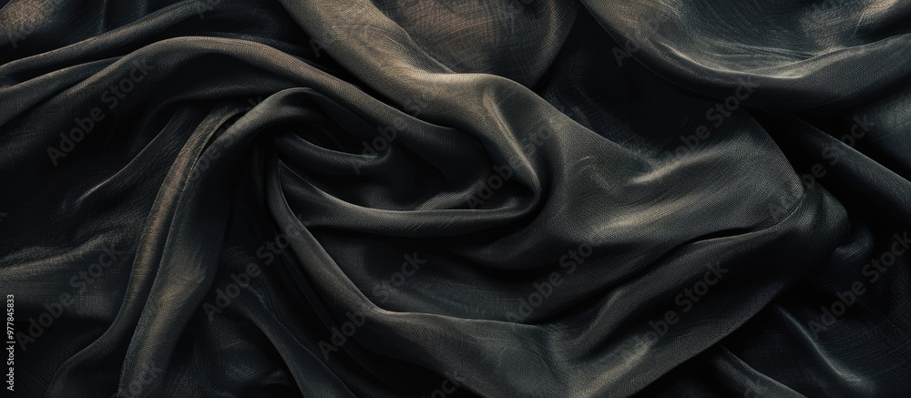 Aufkleber black fabric texture ideal for a vintage sepia background. copy space image. place for adding text a