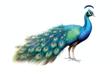 Vibrant peacock with colorful feathers © Rawpixel.com