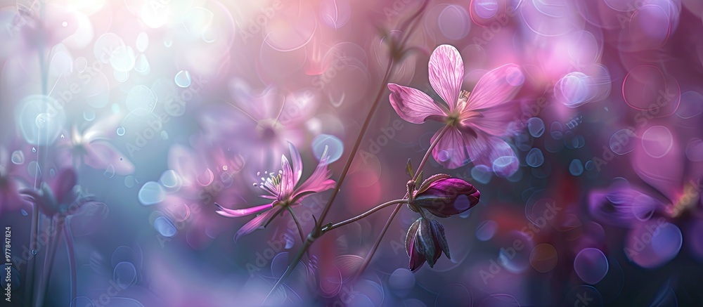 Poster blurred flowers. copy space image. place for adding text and design