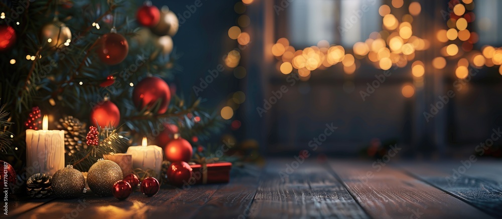 Poster wishing you a merry christmas and a happy new year. copy space image. place for adding text and desi