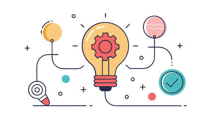 A creative illustration of a light bulb with gears, representing innovation and ideas. Perfect for projects on creativity and technology.