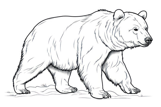 Detailed bear line art