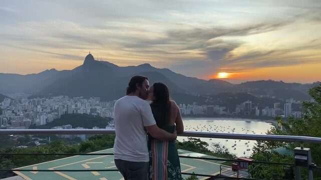 Sunset in Guanabara Bay in Rio de Janeiro