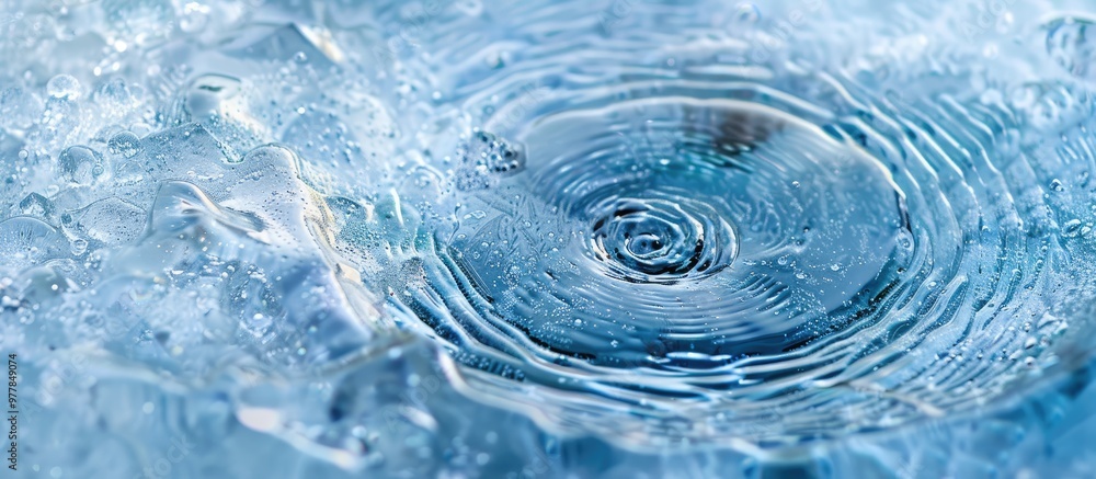 Poster circular pattern in the ice. copy space image. place for adding text and design