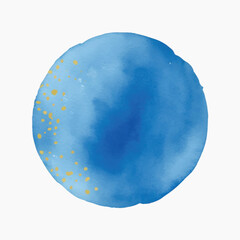 Abstract blue watercolor circle