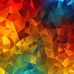 Obraz premium Polygonal shapes with contrasting colors in motion