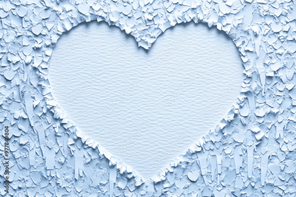 Poster white paper heart surrounded by a ring of small figures symbolizing love unity and the emotional con