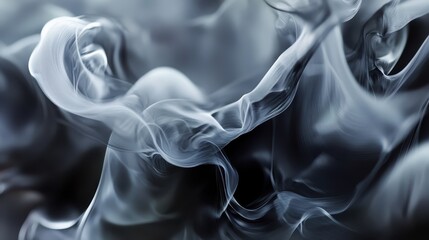 Abstract smoke pattern with ethereal movement, creating a mesmerizing flow of translucent wisps and shadows.