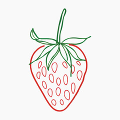 Simple strawberry line drawing