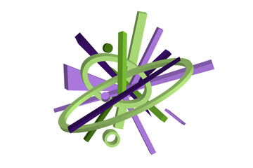 Volumetric multi-colored geometric shapes Abstract geometry. Background or cover design, vector.