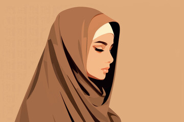 Elegant woman wearing hijab illustration