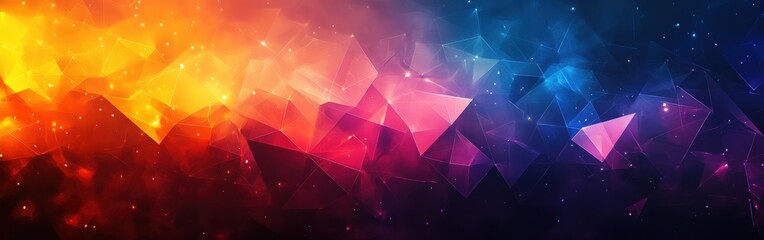 Polygonal shapes with contrasting colors in motion
