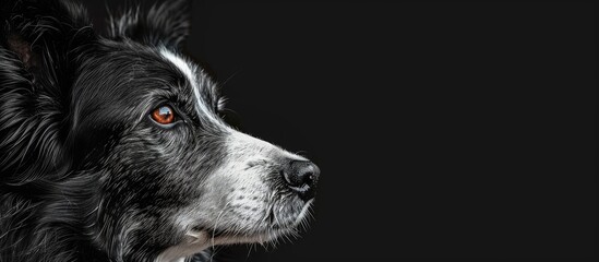 Fototapeta premium A lovely Border Collie. Copy space image. Place for adding text and design