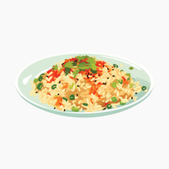 Delicious vegetable fried rice dish