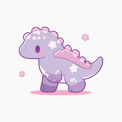 Cute purple dinosaur illustration