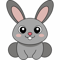 Fototapeta premium A cheerful cartoon-style bunny with floppy ears and big eyes