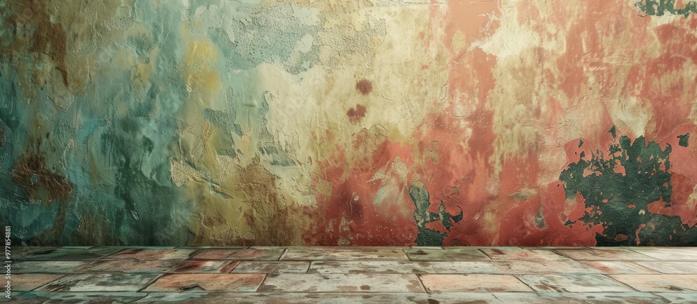 Poster a vintage colored wall. copy space image. place for adding text and design