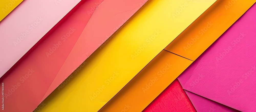 Poster colored paper minimal shapes geometric backdrop material design. copy space image. place for adding 