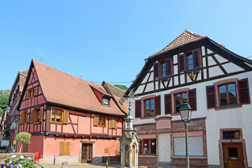 Street in Ribeauville, Alsace, France