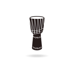 Drum instrument vector icon. Set of hand drums and drums with sticks vector. Folk instruments percussion vector. Acoustic drum on a stand. Black drum stylish vector icon.