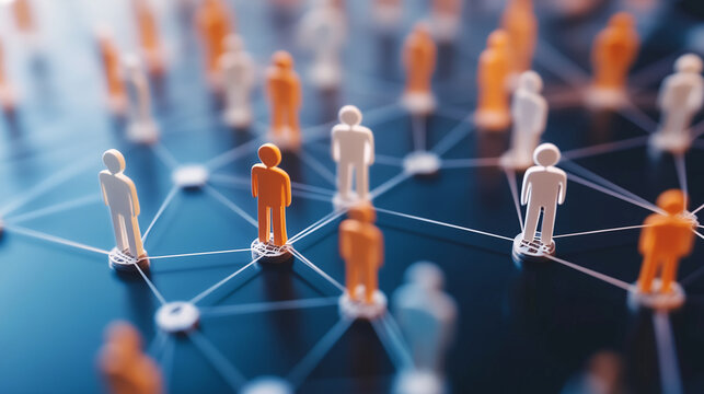 Abstract image of people connected by lines symbolizing networking and communication