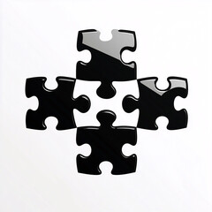 Fototapeta premium Black and white puzzle piece symbolizing unity and contrast