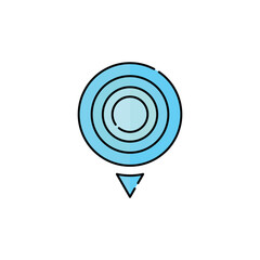 Location Icon Vector. GPS Icon. Lineal or Linear Color.