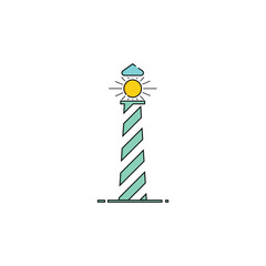 Light house Icon Vector. Lineal or Linear Color.