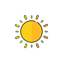 Sun Icon Vector. Lineal or Linear Color.