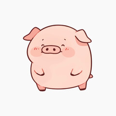 Cute cartoon pig illustration