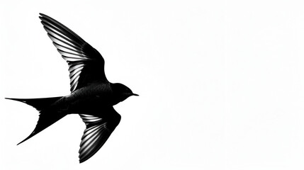 Obraz premium A swift darting through the sky on a white background