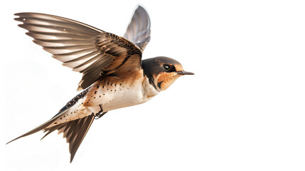 A swift swift darting through the sky on a white background