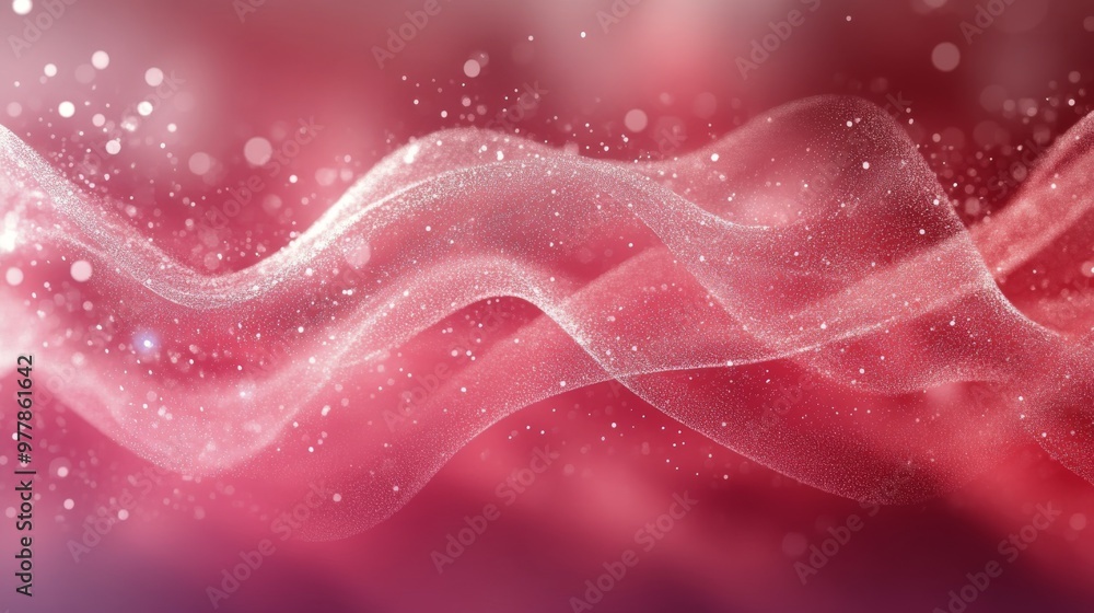 Poster colorful abstract background featuring a blend of vibrant particles and flowing light patterns