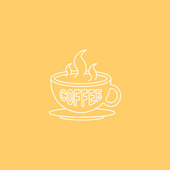 Coffee cup vector icon. Coffee drink symbol. Coffee shop vector logo icon. Coffee cup simple icon. Coffee beans symbol. Coffee vector icon