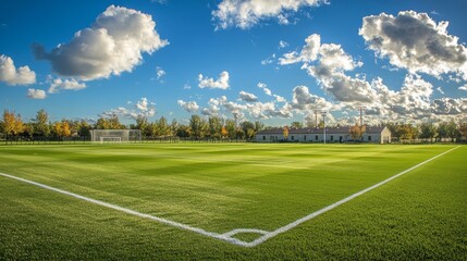 Obraz premium A close-up of a worn soccer ball resting on lush grass in a sunny park during the afternoon