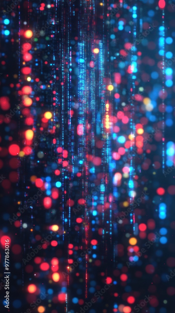 Poster brightly colored lights form a mesmerizing pattern, creating a captivating atmosphere filled with sh
