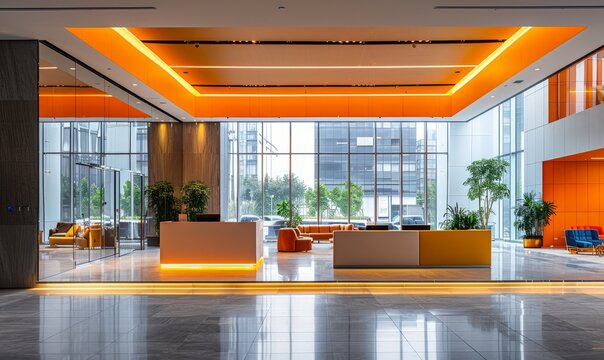 Energy and vibrancy of a bustling corporate environment.