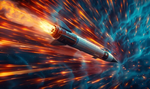 hypersonic missile in high speed flight